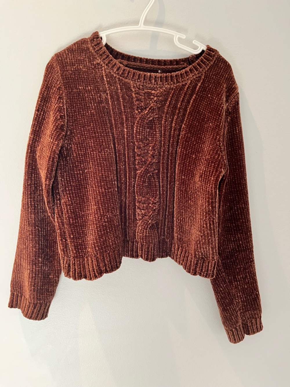 Cable-Front Sweater - Brown